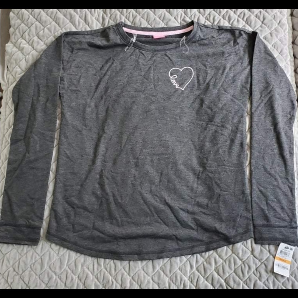 Jenni Long Sleeve Tee with Heart Detail